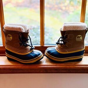 Sorel Kids' Tan and Black Snow Boots